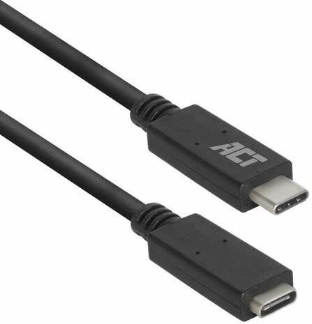 USB-C M/F Verlengkabel (2 m, USB 3.2, 60 Watt, zwart)