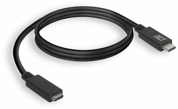 USB-C M/F Verlengkabel (2 m, USB 3.2, 60 Watt, zwart)