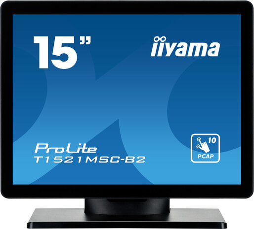 ProLite T1521MSC-B2 LED 15&quot;, touchscreen, 1024 x 768, TN, 800:1, 8 ms, HDMI, VGA, speakers, mat zwart