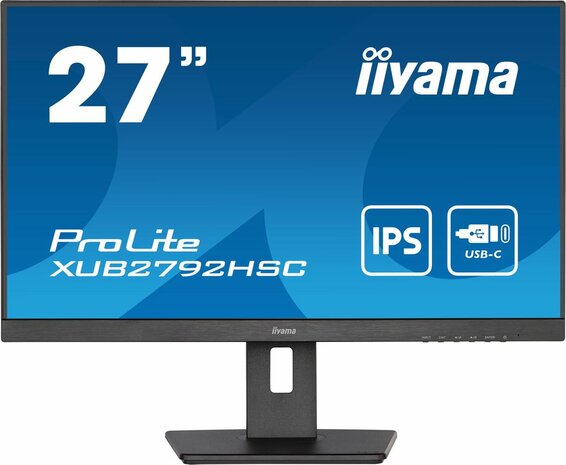 ProLite XUB2792HSC-B5 LED 27&quot;, 1920 x 1080 Full HD, IPS, 4 ms, HDMI, DisplayPort, USB-C, speakers, mat zwart