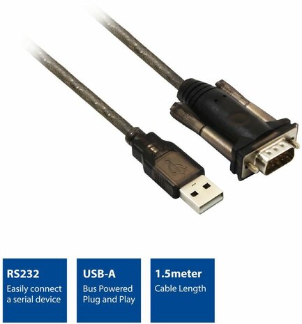 AC6000 Serial adapter (USB - RS-232, zwart)