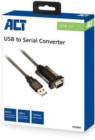 AC6000 Serial adapter (USB - RS-232, zwart)