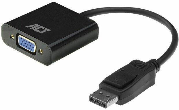 Adapterkabel : DisplayPort M naar HD-15 VGA F (15 cm, 1080p support 60 Hz, zwart)