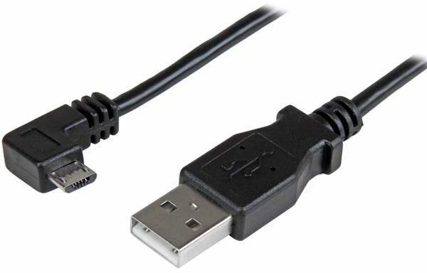 Micro-USB Charge-and-Sync kabel (2 meter, M/M, rechtse hoek)