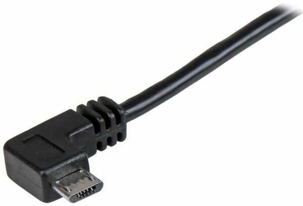 Micro-USB Charge-and-Sync kabel (2 meter, M/M, rechtse hoek)