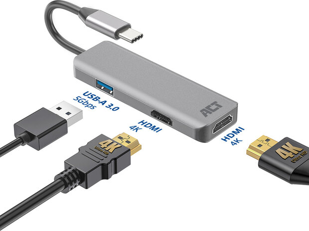 Docking station : USB-C 3.2 Gen 1 naar 2 x HDMI