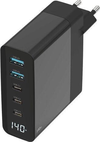 Power Delivery Wall Charger 140 Watt (met LED display)