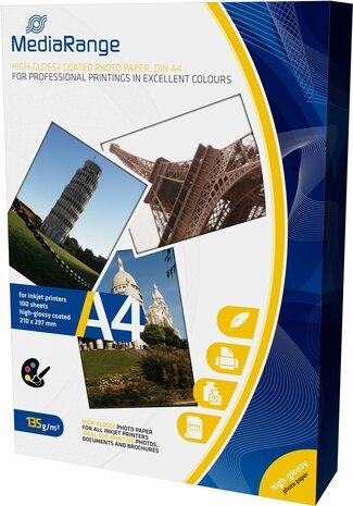 High-Glossy Premium Photo Paper (A4, 135 g/m&sup2;, 100 vellen)