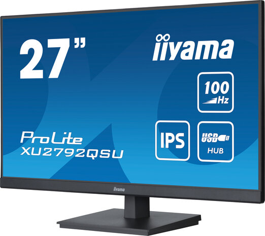 ProLite XU2792QSU-B6 LED 27&quot;, 2560 x 1440 WQHD, 100 Hz, IPS, 1300:1, 0,4 ms, HDMI, DisplayPort, speakers, mat zwart