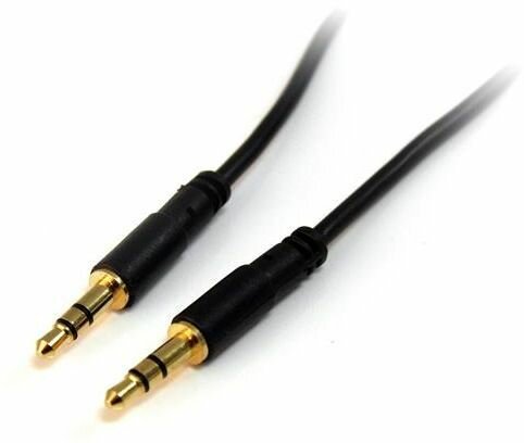 Slim 3,5 mm stereo audiokabel M/M (3 meter, zwart)