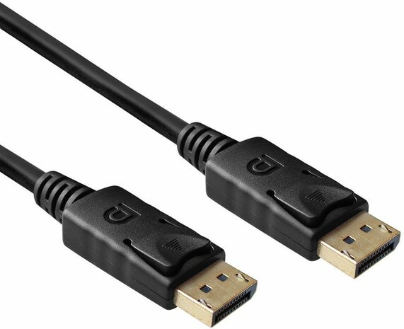 DisplayPortkabel M/M (DisplayPort 1.4, 2 m, molded, 4K 144 Hz 3840 x 2160 support, 8K 60 Hz 7680 x 4320 support, zwart)