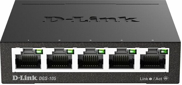 DGS-105/E 5 poorten Gigabit Metal Housing Desktop Switch