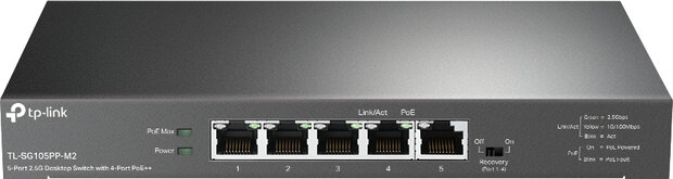 TL-SG105PP-M2 V1.6 Switch (unmanaged, 5 x 10/100/1000/2.5G PoE++ 123 Watt)