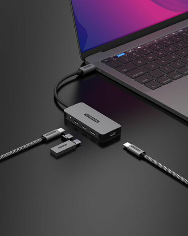 USB-C naar 4 x USB-C Hub (10 Gbps)