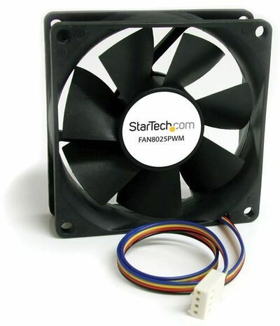 Computer Case Fan met PWM Pulse Width Modulation Connector (80 x 25 mm)