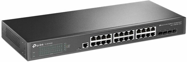 JetStream TL-SG3428X V1 Managed switch (24 x 10/100/1000 + 4 x 10 Gigabit SFP+, rack-mountable)