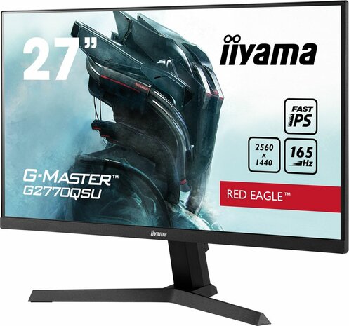 G-MASTER Red Eagle G2770QSU-B1 LED 27&quot;, 2560 x 1440 WQHD, 165 Hz, Fast IPS, HDR400, 0,5 ms, HDMI, DisplayPort, speakers, mat zwart