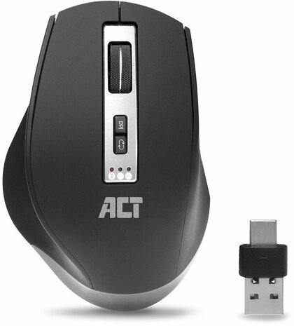 AC5145 Multi-Connect Mouse (rechtshandig, 7 knoppen, Bluetooth 5.0, USB wireless receiver, zwart)