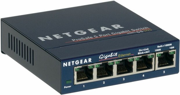 ProSafe GS105 5-poort Gigabit Desktop Switch (10/100/1000 Mbps)