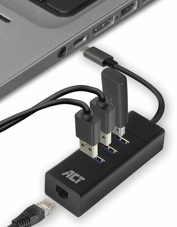 AC6400 Network adapter : USB-C 3.2 Gen 1 naar Gigabit Ethernet (zwart)