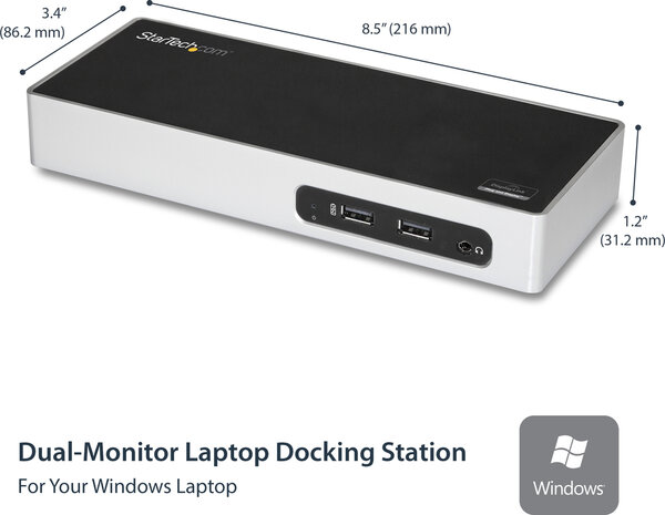 DK30ADD USB 3.0 Dual Monitor Docking Station (HDMI, DVI, VGA, USB, GBLAN)