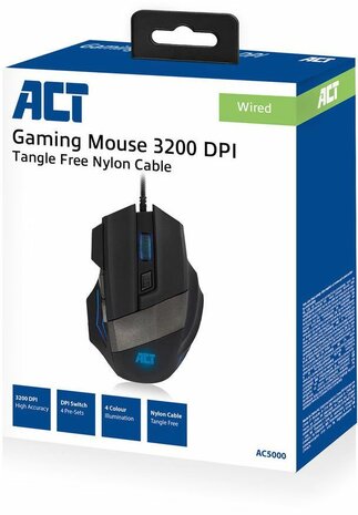 Gaming Mouse Illuminated (3200 dpi, 6 knoppen, zwart)