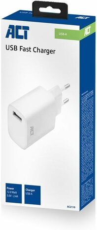 AC2110 USB Power adapter (12 Watt, 2,4 A, Fast Charge, wit)