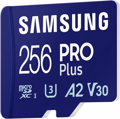 PRO Plus MB-MD256SA Flash memory 256 GB (A2, video class V30, UHS-I U3, microSDXC UHS-I, blauw)