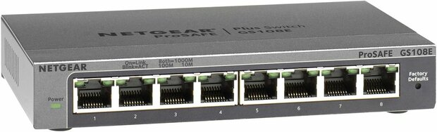 ProSafe Plus GS108Ev3 Switch (8 poorten, 10/100/1000, desktop, wall-mountable)