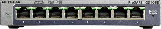 ProSafe Plus GS108Ev3 Switch (8 poorten, 10/100/1000, desktop, wall-mountable)