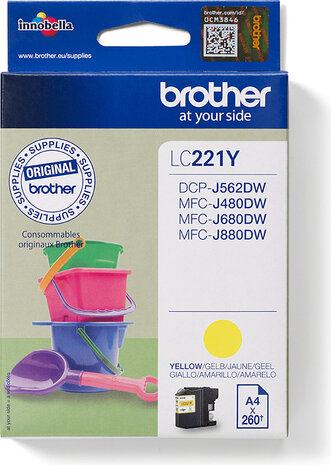 LC221Y inkjetcartridge geel (260 afdrukken)