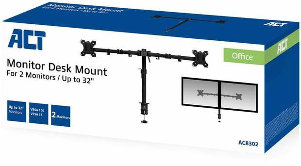 Mounting kit voor 2 displays (plastic, aluminium, staal, voor schermen van 10&quot; tot 32&quot;)