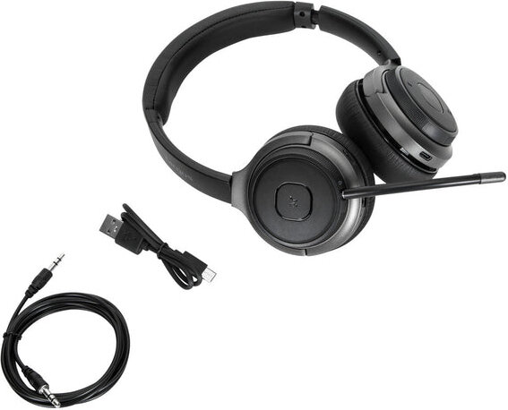 AEH104GL Headset (on-ear, convertible, Bluetooth + wired, 3,5 mm jack, noise isolating, zwart)