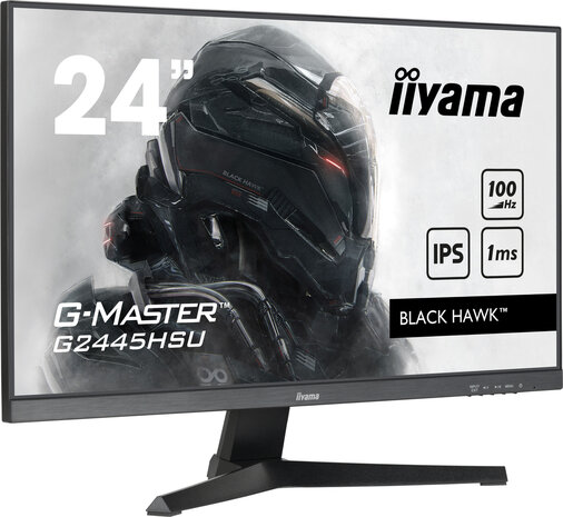 G-MASTER Black Hawk G2445HSU-B1 LED 24&quot;, 1920 x 1080 Full HD, 100 Hz, IPS, 1300:1, 1 ms, HDMI, DisplayPort, speakers, mat zwart