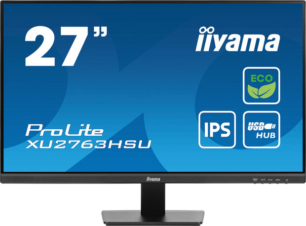 ProLite XU2763HSU-B1 LED 27&quot;, 1920 x 1080 Full HD, 100 Hz, IPS, 1300:1, 3 ms, HDMI, DisplayPort, speakers, mat zwart