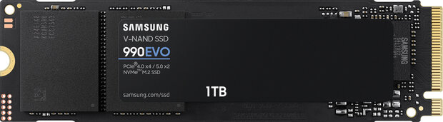 1000 GB 990 EVO SSD (M.2, PCI Express 4.0, V-NAND TLC NVMe, 5000 MB/s read, 4200 MB/s write)