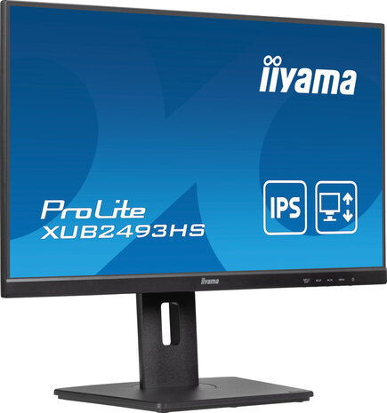 ProLite XUB2493HS-B6 LED 24&quot;, 1920 x 1080 Full HD 100 Hz, IPS, 1300:1, 0,5 ms, HDMI, DisplayPort, speakers, zwart mat