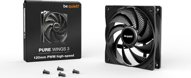 Pure Wings 3 120 mm PWM high-speed fan (zwart)