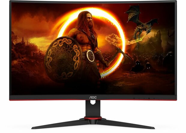 Gaming C27G2E/BK LED gaming curved 27&quot;, 1920 x 1080 Full HD, 165 Hz, VA, 3000:1, 1 ms, 2 x HDMI, VGA, DisplayPort, speakers, zwart/rood