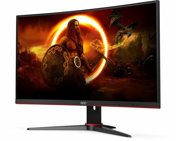 Gaming C27G2E/BK LED gaming curved 27&quot;, 1920 x 1080 Full HD, 165 Hz, VA, 3000:1, 1 ms, 2 x HDMI, VGA, DisplayPort, speakers, zwart/rood