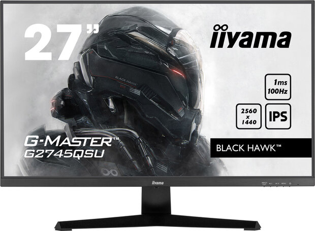 G-MASTER Black Hawk G2745QSU-B1 LED 27&quot;, 2560 x 1440 QHD, 100 Hz, IPS, 1300:1, 1 ms, HDMI, DisplayPort, speakers, mat zwart