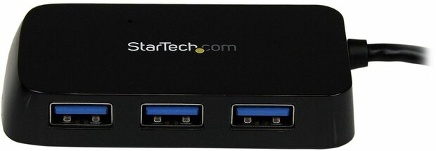 Portable 4-poort SuperSpeed Mini USB 3.0 Hub (zwart)