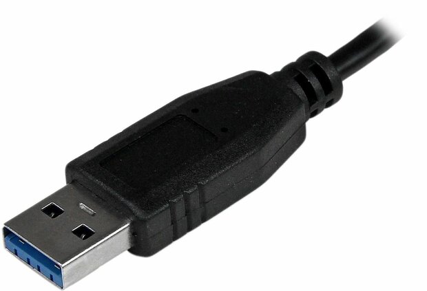 Portable 4-poort SuperSpeed Mini USB 3.0 Hub (zwart)