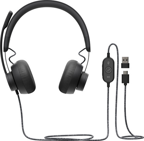 Zone Wired Headset (on-ear, active noise cancelling, USB-C, grafiet)