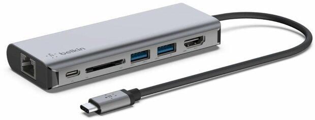 Connect USB-C 6-in-1 Multiport Adapter/Docking station (USB-C, HDMI, GBLAN)