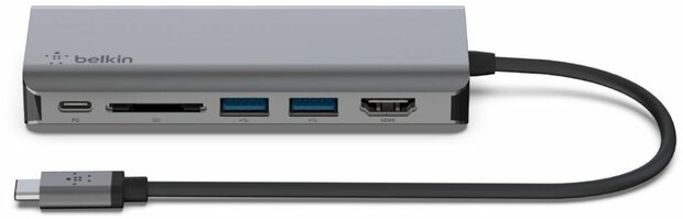 Connect USB-C 6-in-1 Multiport Adapter/Docking station (USB-C, HDMI, GBLAN)