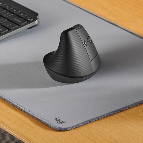 Lift Vertical Ergonomic Mouse (6 knoppen, Bluetooth, 2,4 GHz, Bolt USB-receiver, grafiet)