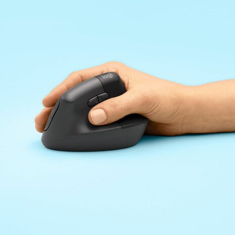 Lift Vertical Ergonomic Mouse (6 knoppen, Bluetooth, 2,4 GHz, Bolt USB-receiver, grafiet)