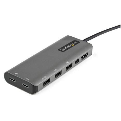 DKT31CMDPHPD USB-C Multiport Adapter (USB-C naar HDMI of Mini DisplayPort 4K 60 Hz, 100 Watt Power Delivery Pass-Through, 4-poort 10 Gbps USB Hub, USB Type-C Mini Dock)