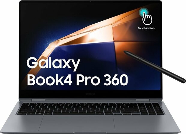 Galaxy Book 4 Pro 360 (16&quot; touch WQXGA+ AMOLED, Intel Core Ultra 7-155H, 16 GB RAM, 512 GB SSD, Windows 11, zwart, Azerty)